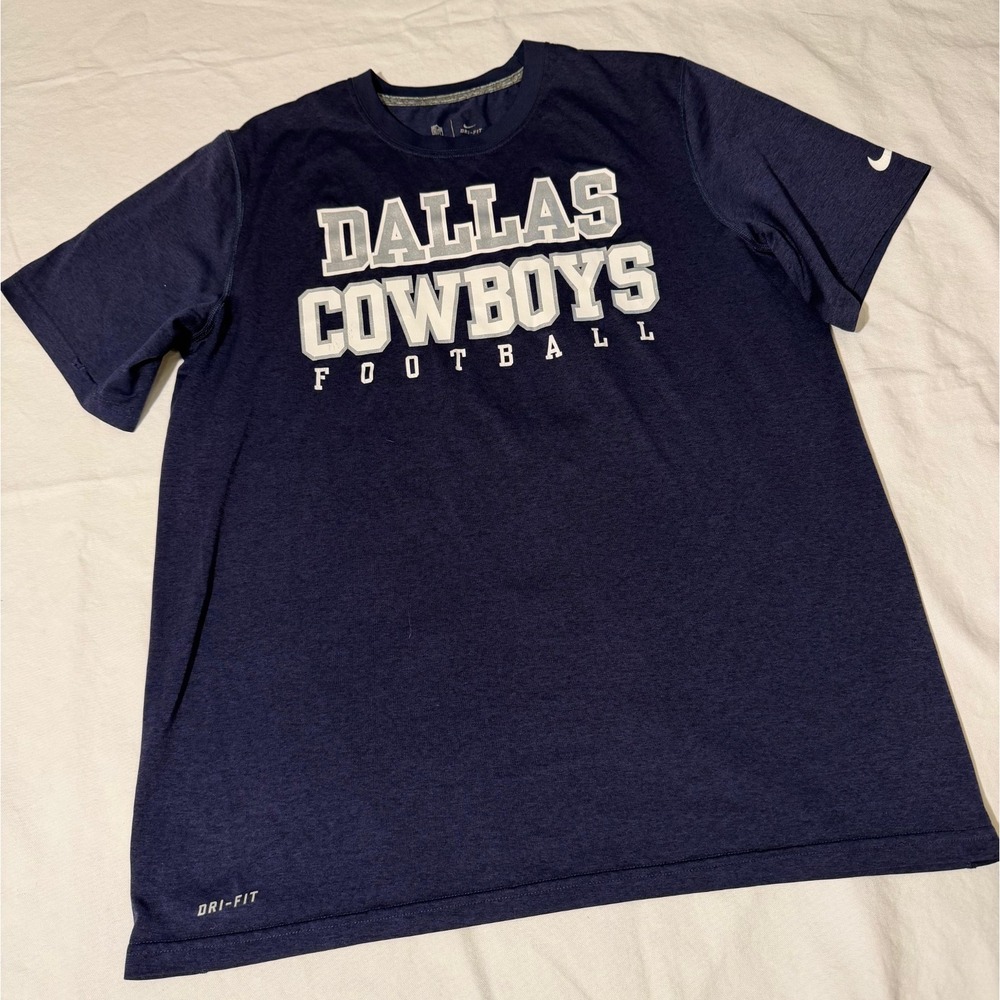 Nike Dallas Cowboys T Shirt Mens L NFL On Field Dri-FIT Football Navy